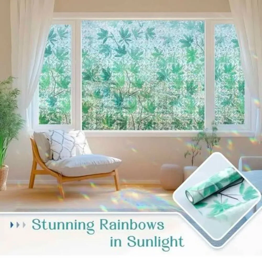 Window film with Mesmerizing Rainbow Effect, Leaf Rainbow, 35.4